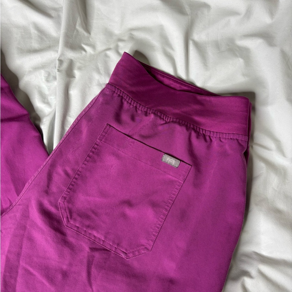 Figs High Waist Yola Scrub Pants Electric Orchid - Picture 2 of 4